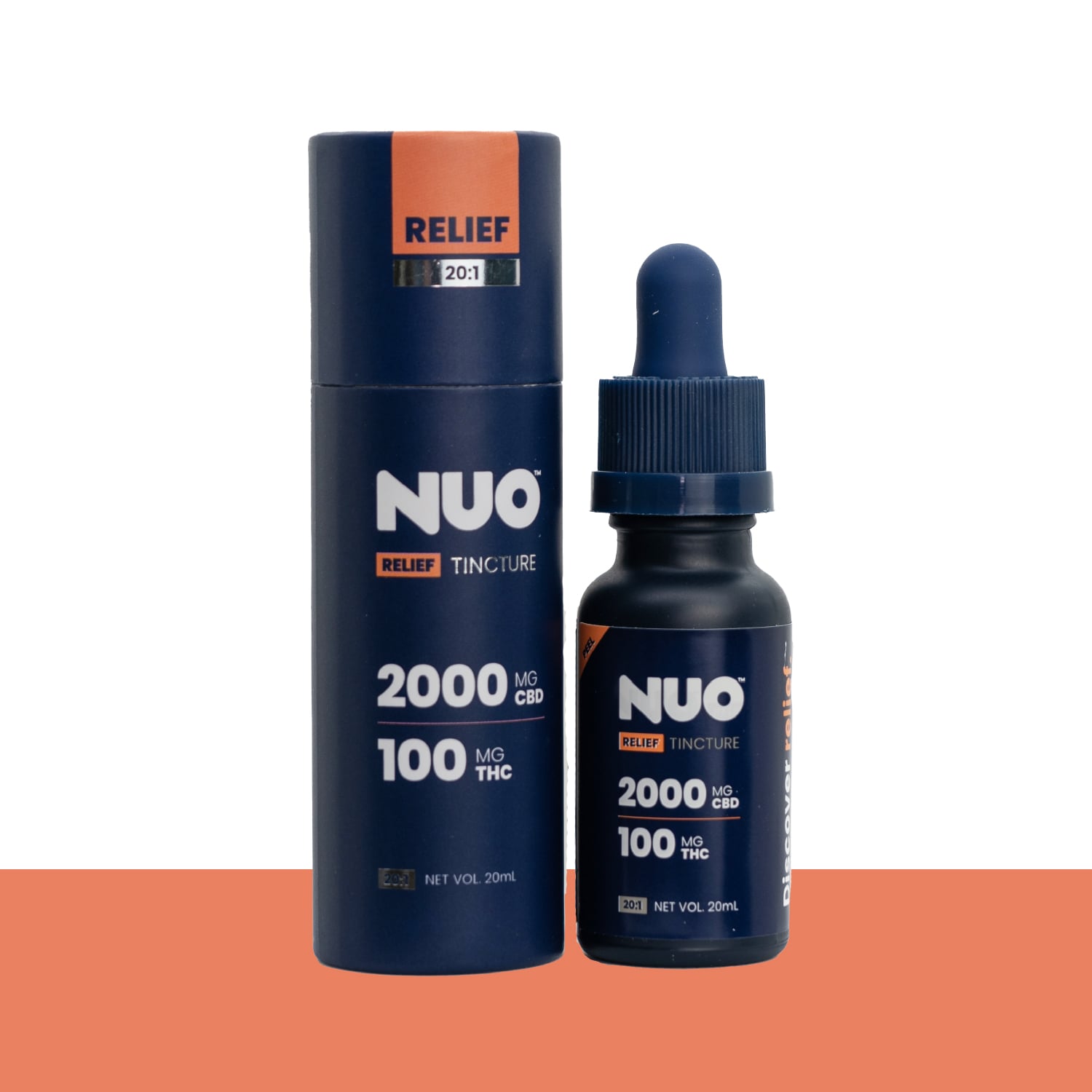 NUO | Tincture | Relief 20:1 (2000 mg CBD : 100 mg THC) | 20 mL