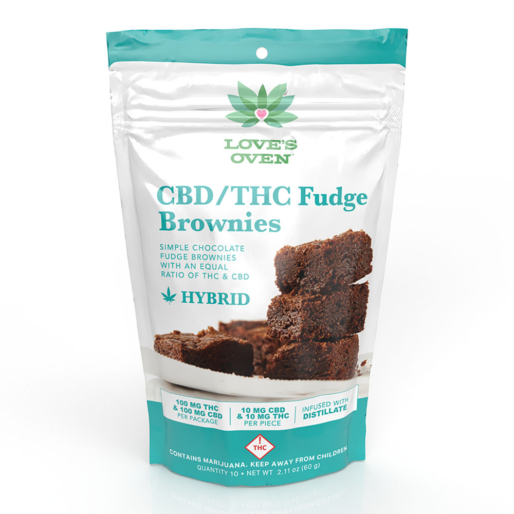 CBD + THC Fudge Brownies (100mg CBD + 100mg THC) Love's Oven