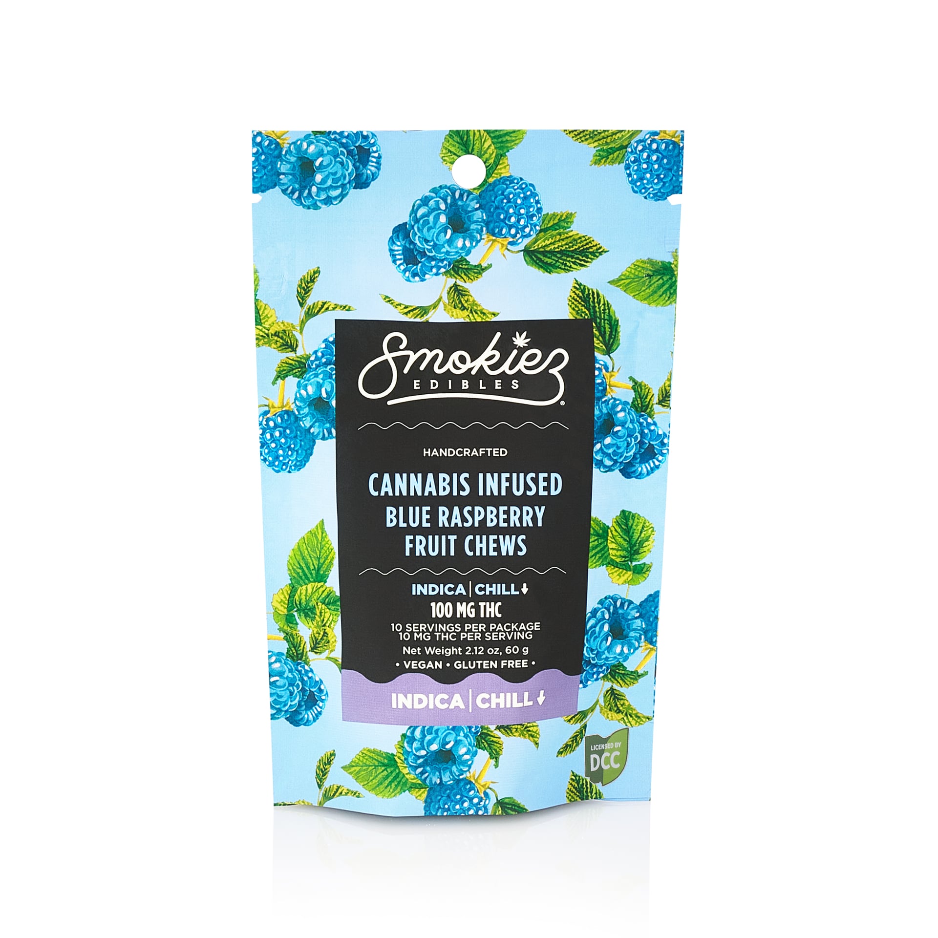 SMOKIEZ - SWEET BLUE RASPBERRY - GUMMIES - [100MG] -  INDICA - 10PK