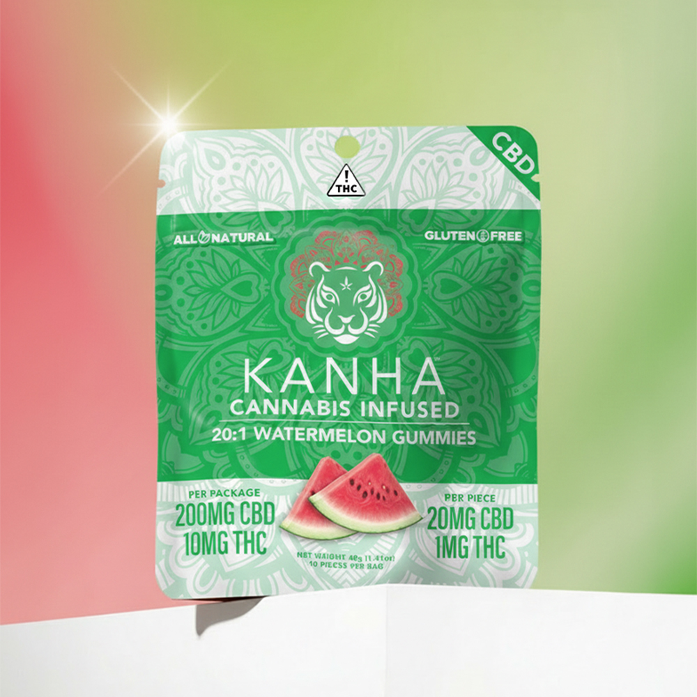 KANHA | 20:1 CBD:THC | Watermelon | 200mg CBD/10mg THC | 10-pack