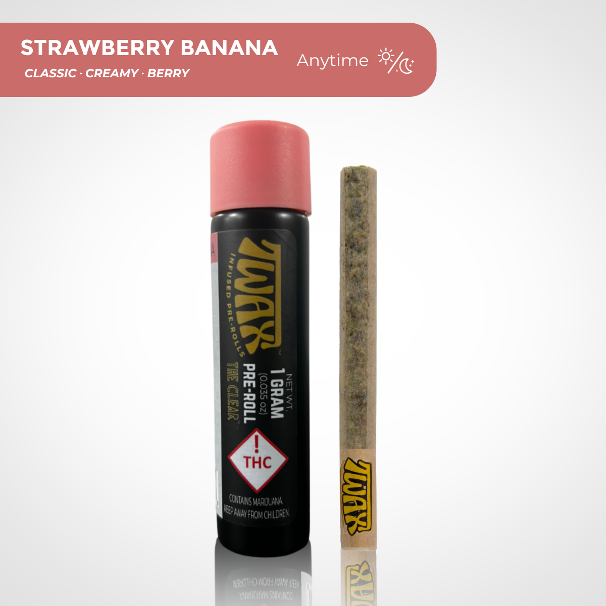 The Clear TWAX Infused Pre-roll 1g | Strawberry Banana