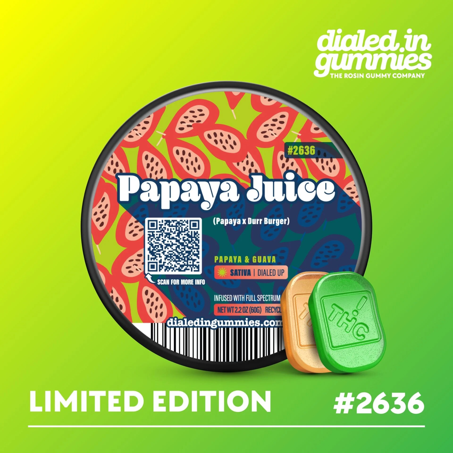 100mg - Papaya Juice #2636 - Rosin Gummies (10pk)