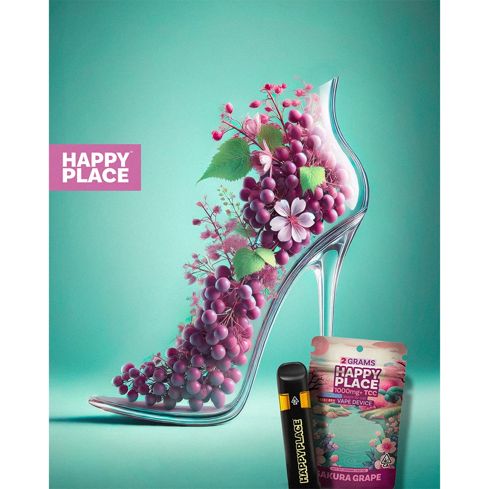 Sakura Grape [2g] | Happy Place | Petal Puffer All-In-One Vape