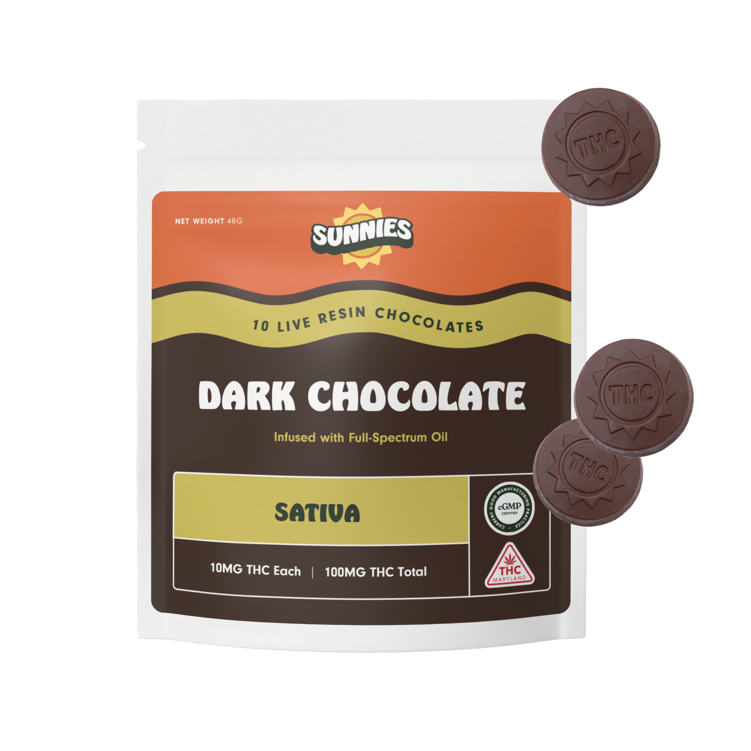 Dark Chocolate - Sativa [10pk] (100mg)