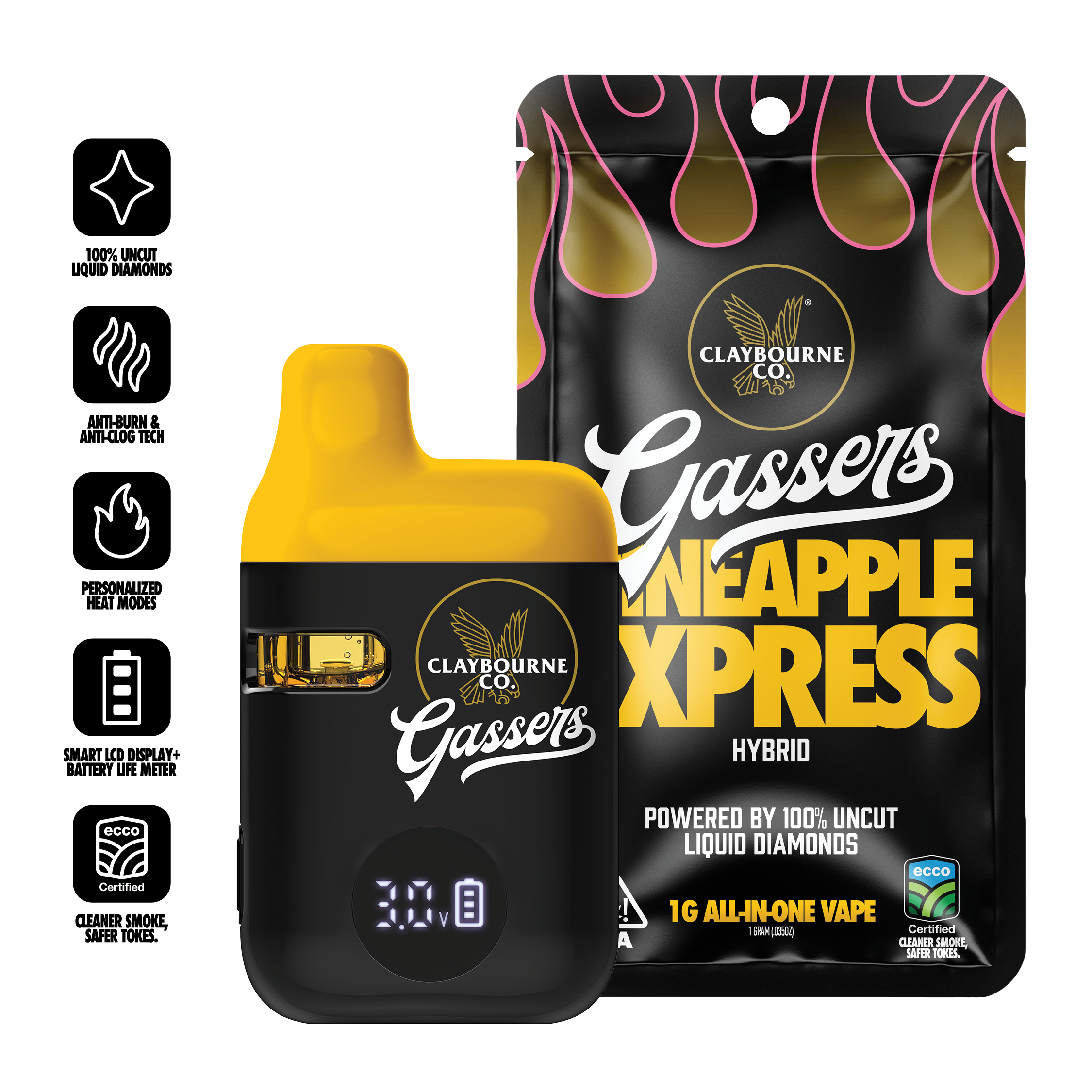 Pineapple Express (1g) - Gassers All-In-One Liquid Diamonds Vape