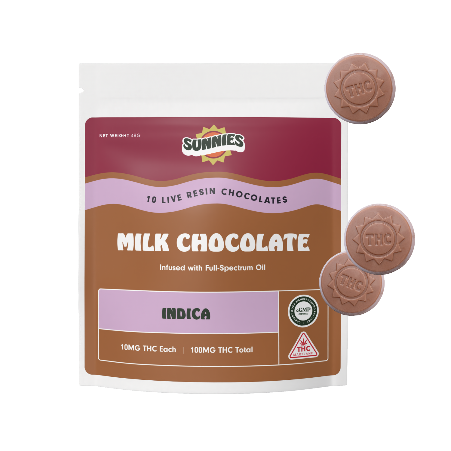 Milk Chocolate - Indica [10pk] (100mg)