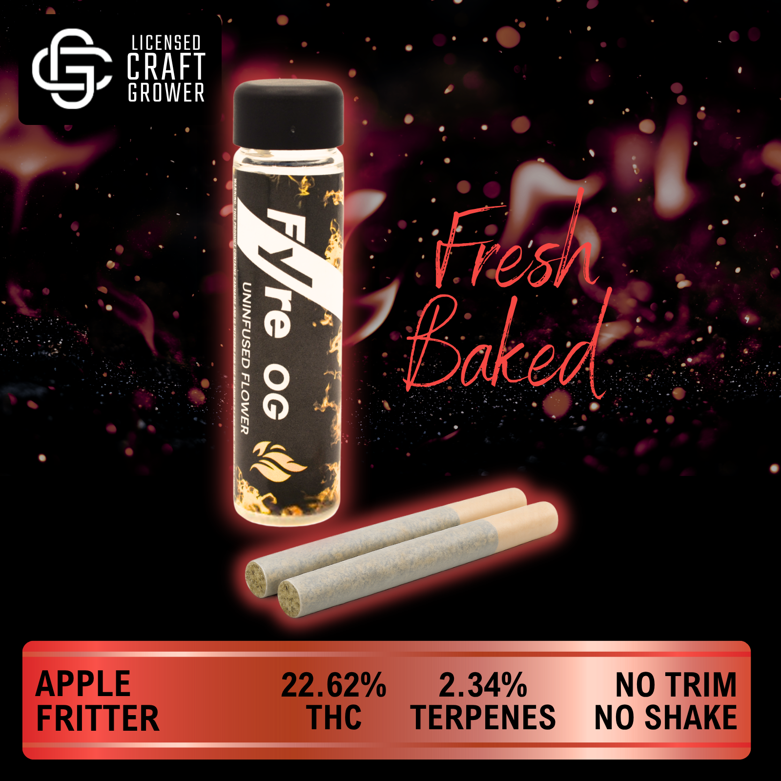 Fyre OG Uninfused Apple Fritter Pre-Rolls 2-Pack 1.0g
