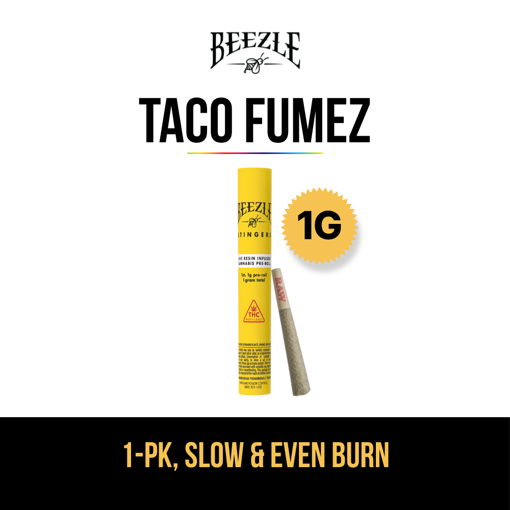 BEEZLE STINGERS - TACO FUMEZ - LIVE RESIN INFUSED PREROLL - [1G] - HYBRID