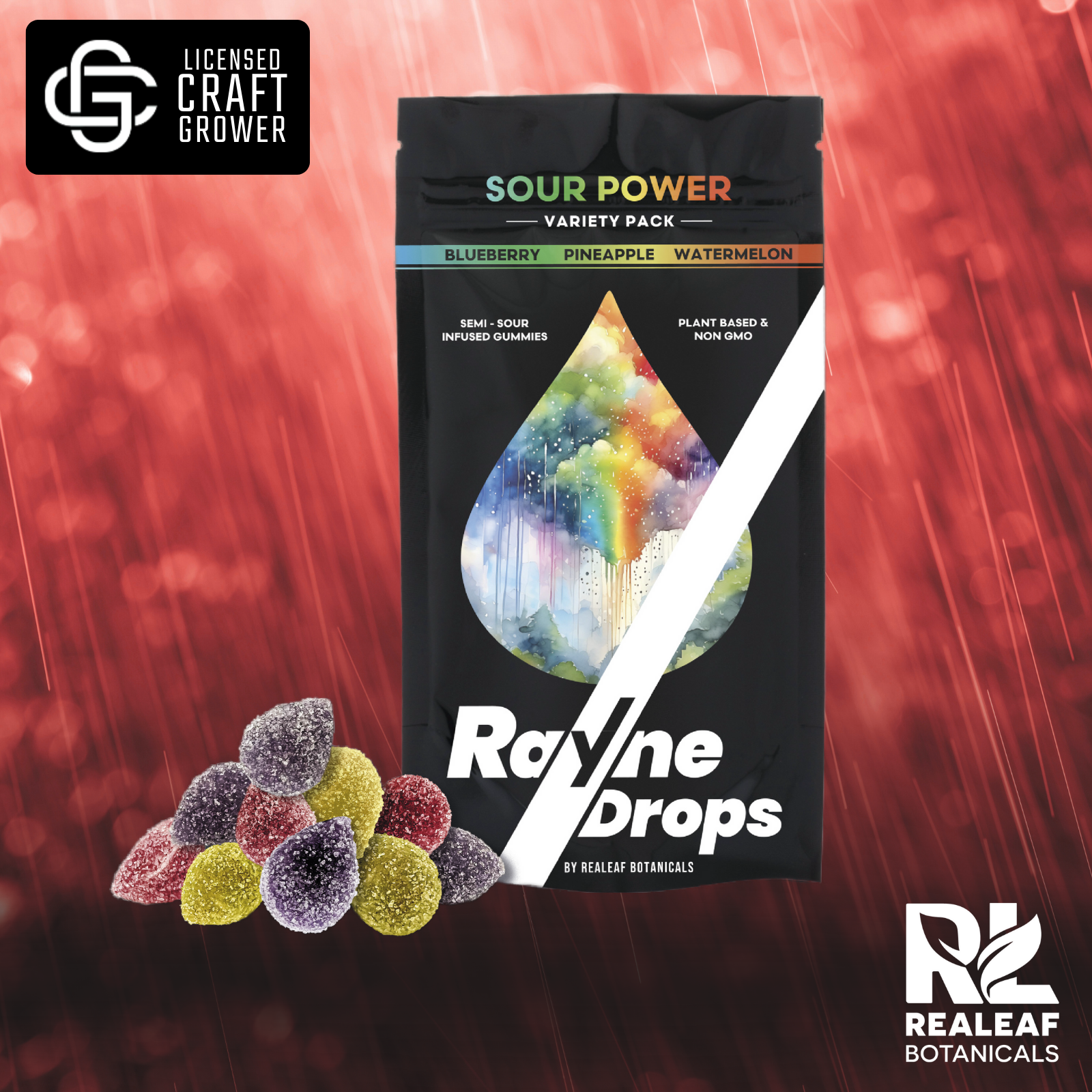Rayne Drops Blueberry, Pineapple & Watermelon [10pk] (100mg)