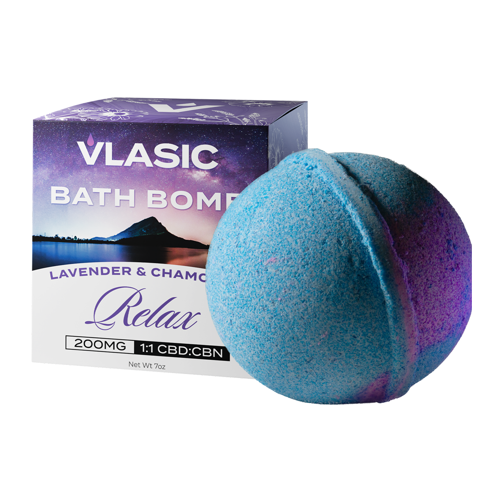CBN:CBD Lavender & Chamomile Bath Bomb (100mg CBD/100mg CBN)