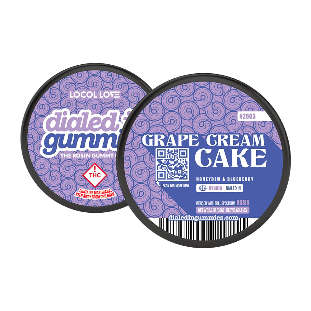 Shop 100mg - Grape Cream Cake #2503 - Rosin Gummies (10pk) | The