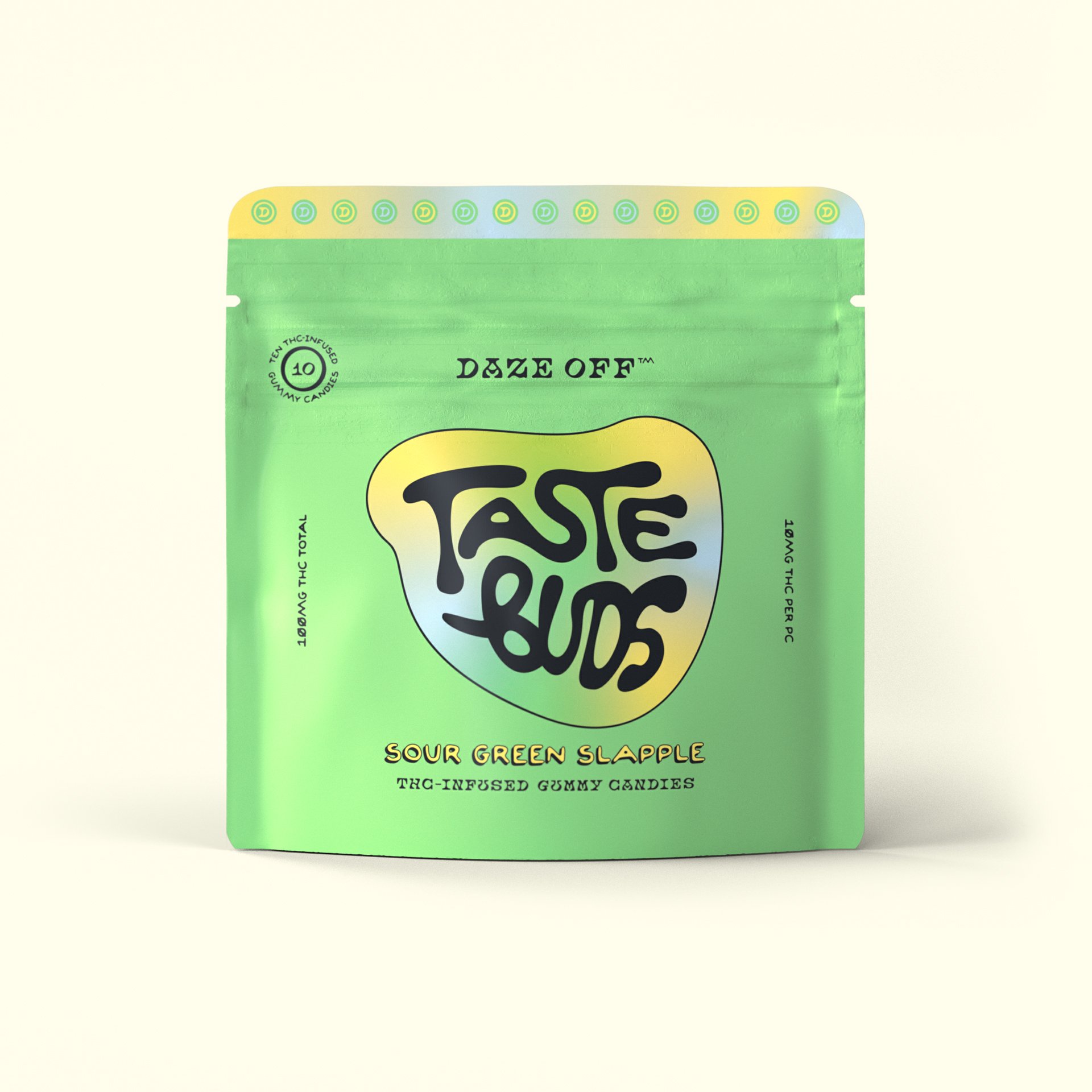 Sour Green Slapple [10pk] (100mg) | Daze Off | Taste Buds - Jane