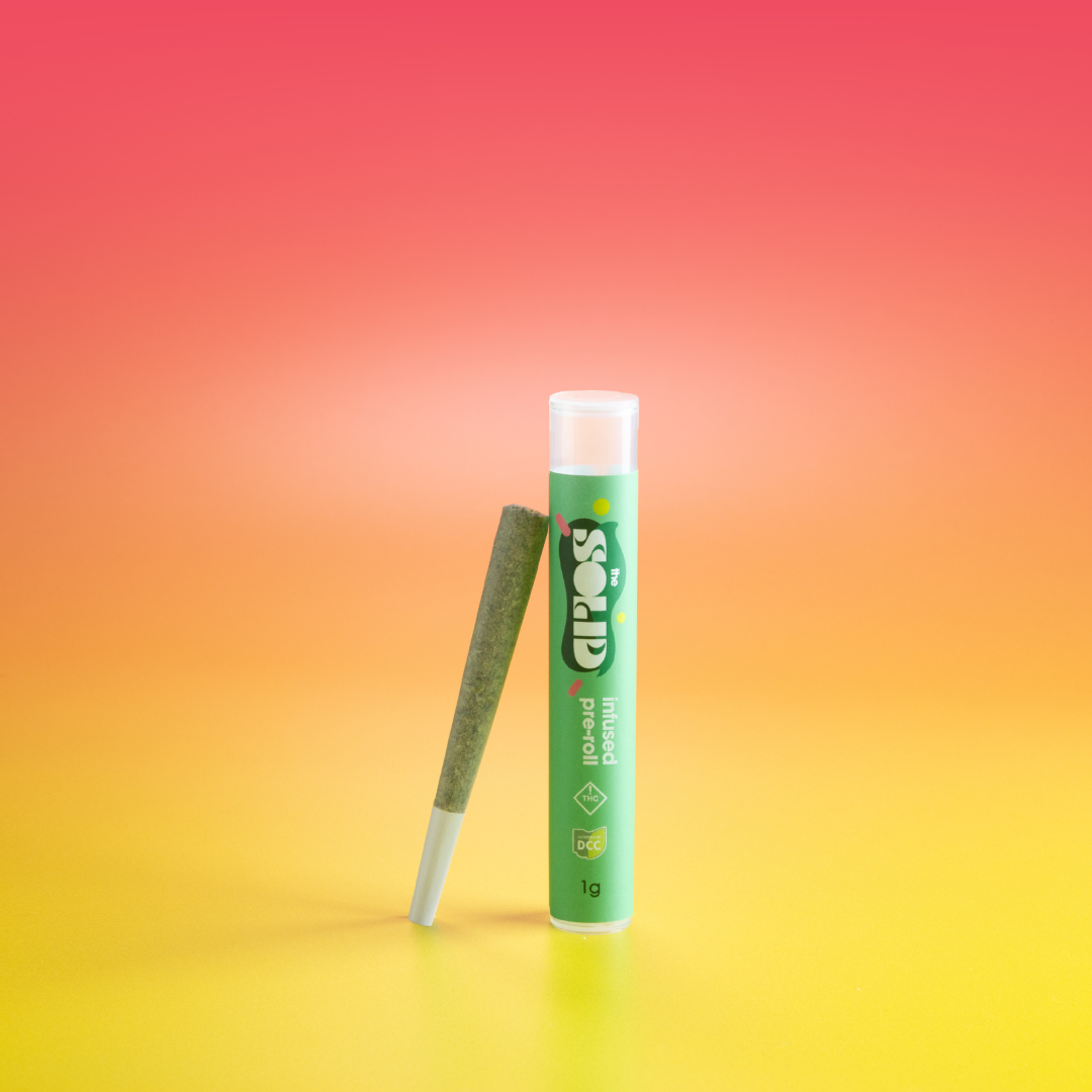 THE SOLID - STRAWBERRY BUBBLES - DISTILLATE INFUSED PREROLL - [1G] - HYBRID