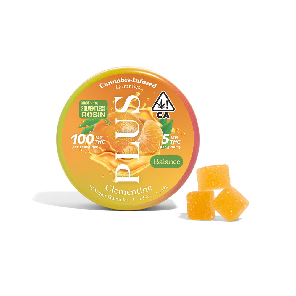 Clementine [Solventless Rosin 20pk] (100mg) Plus Products Gummies