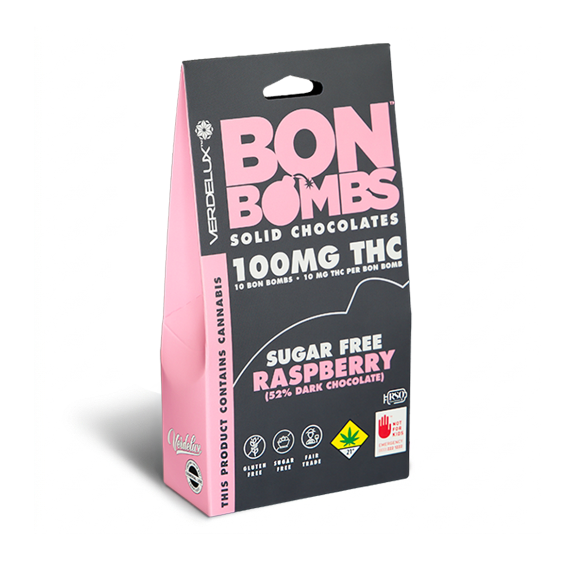 Chocolate BON BOMBS Sugar Free Raspberry (DOHC) Edibles - 10pk 100mg THC Chocolate BON BOMBS Sugar Free Raspberry (DOHC) Edibles - 10pk 100mg THC
