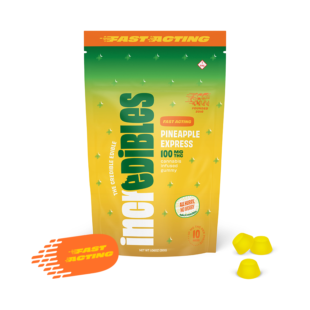 FastActing Pineapple Express [10pk] (100mg) incredibles Gummies Jane
