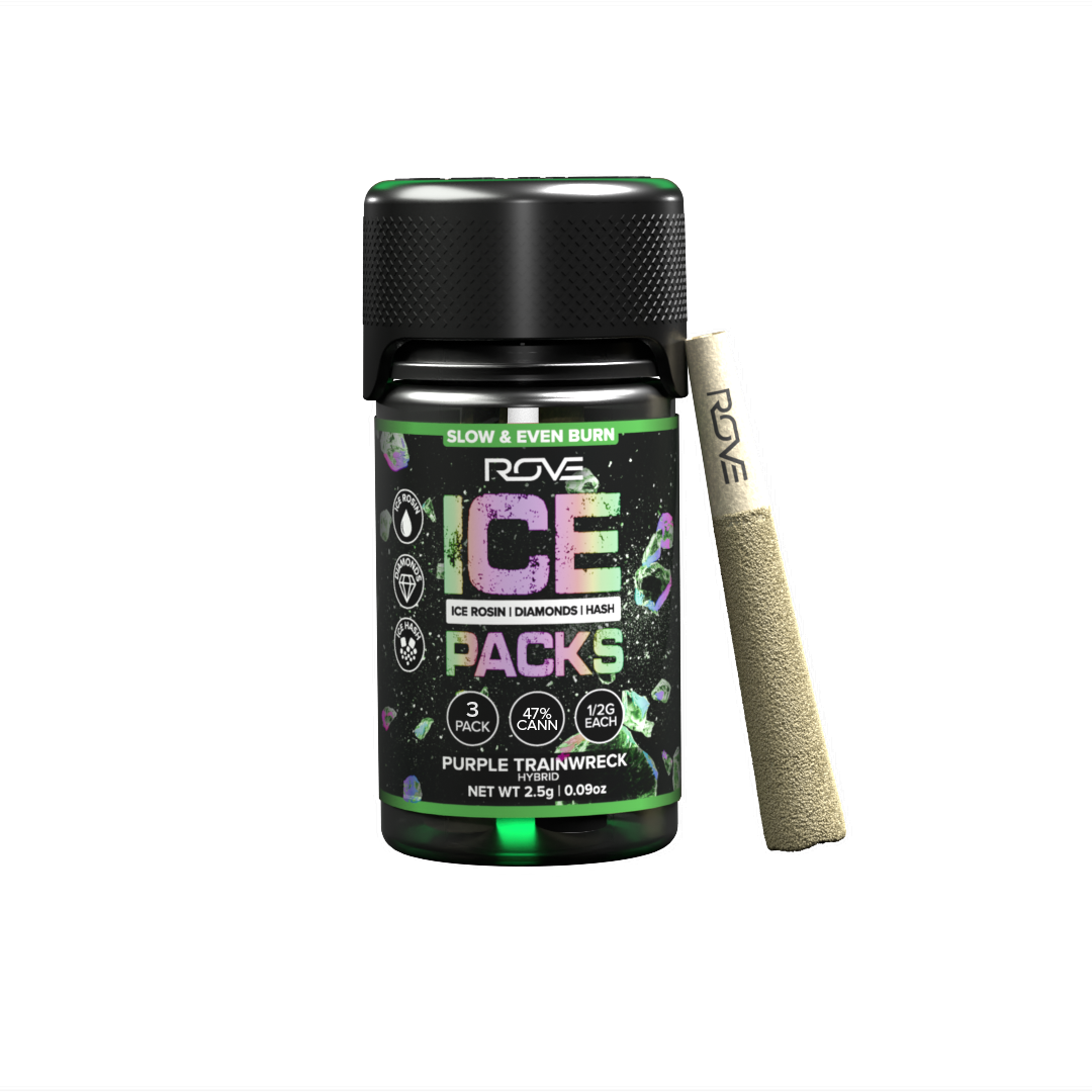 Purple Trainwreck- Infused Ice Packs (Rosin, Hash, and Diamonds) [3x 0.5g]