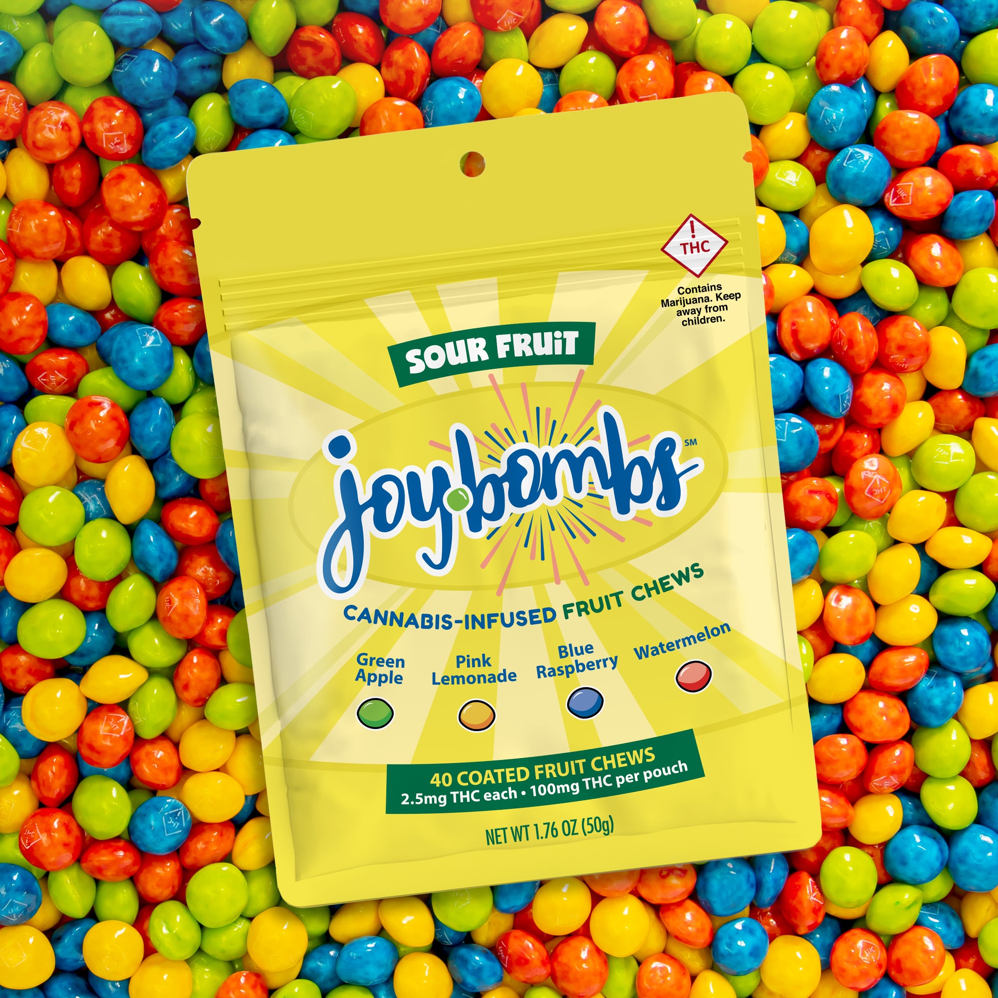 Joy Bombs Sour Fruit - 100mg THC (40pk / 2.5mg THC ea)
