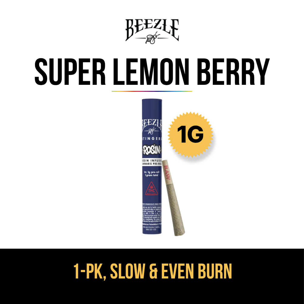 BEEZLE STINGERS - SUPER LEMON BERRY - LIVE ROSIN INFUSED PREROLL - [1G] - HYBRID