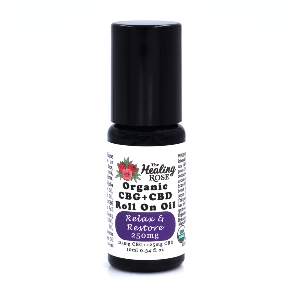 The Healing Rose - Organic Relax & Restore CBG + CBD Roll On Oil 250mg