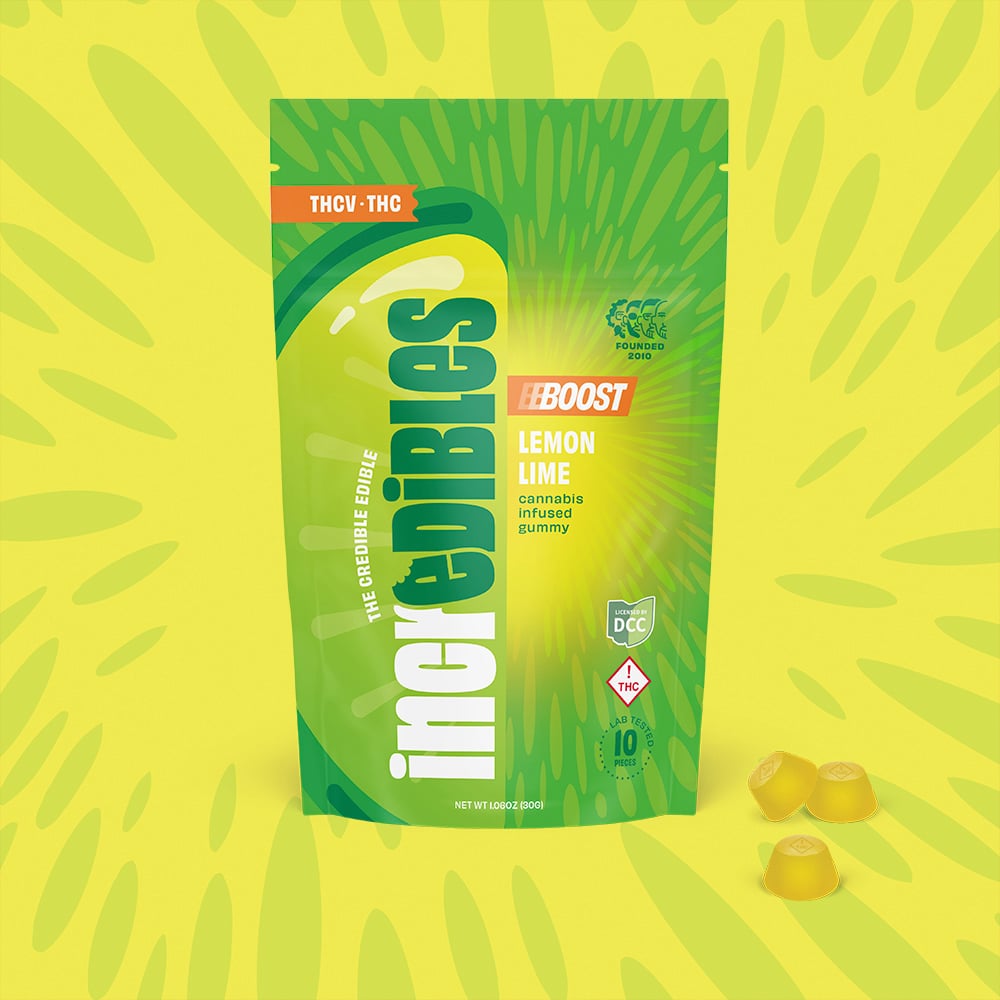 INCREDIBLES - LEMON LIME BOOST + THCV & CBD - GUMMIES - [100MG THCV / 10MG THC / 50MG CBD] - 10PK