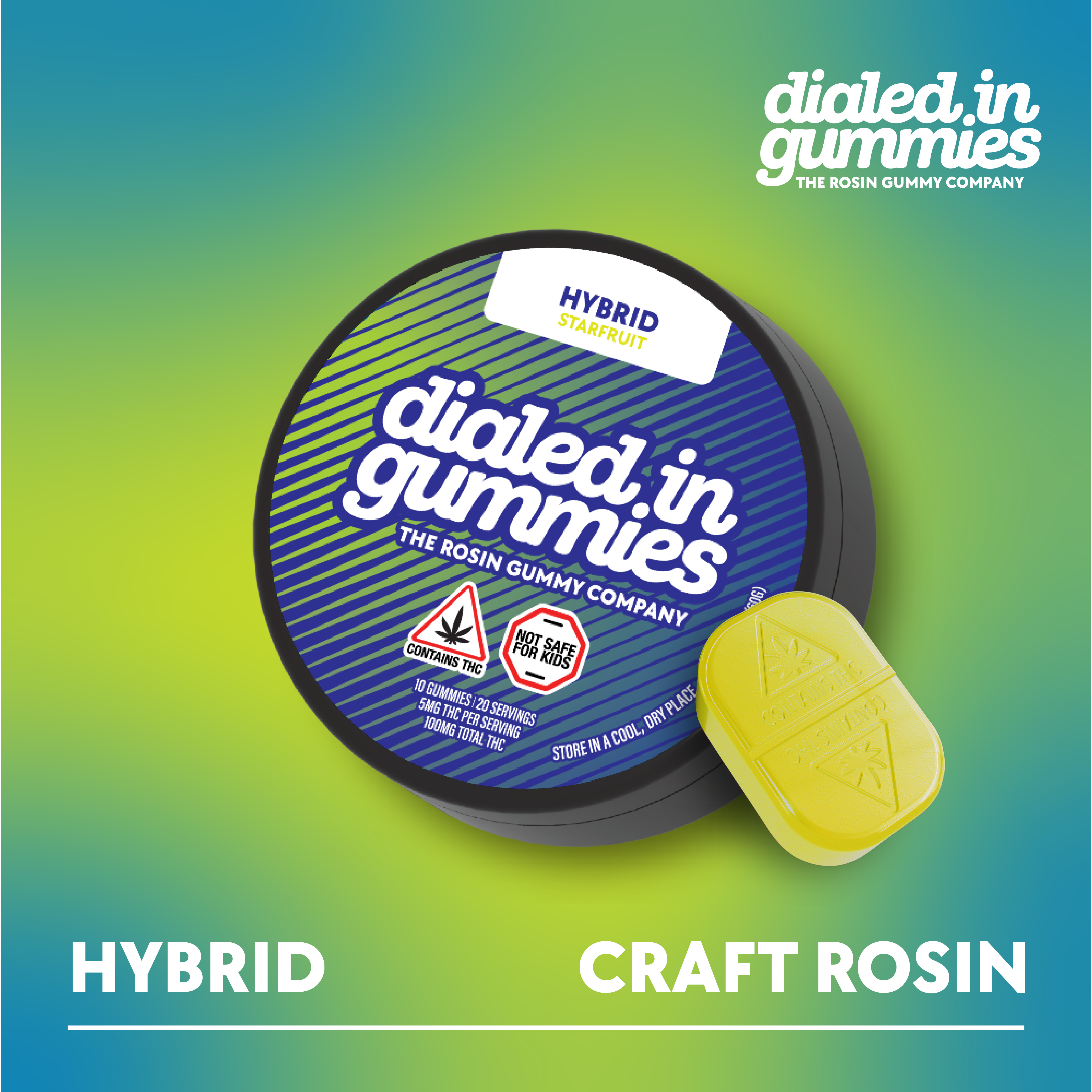 100mg - Starfruit - Rosin Gummies (10pk - 20 Servings)