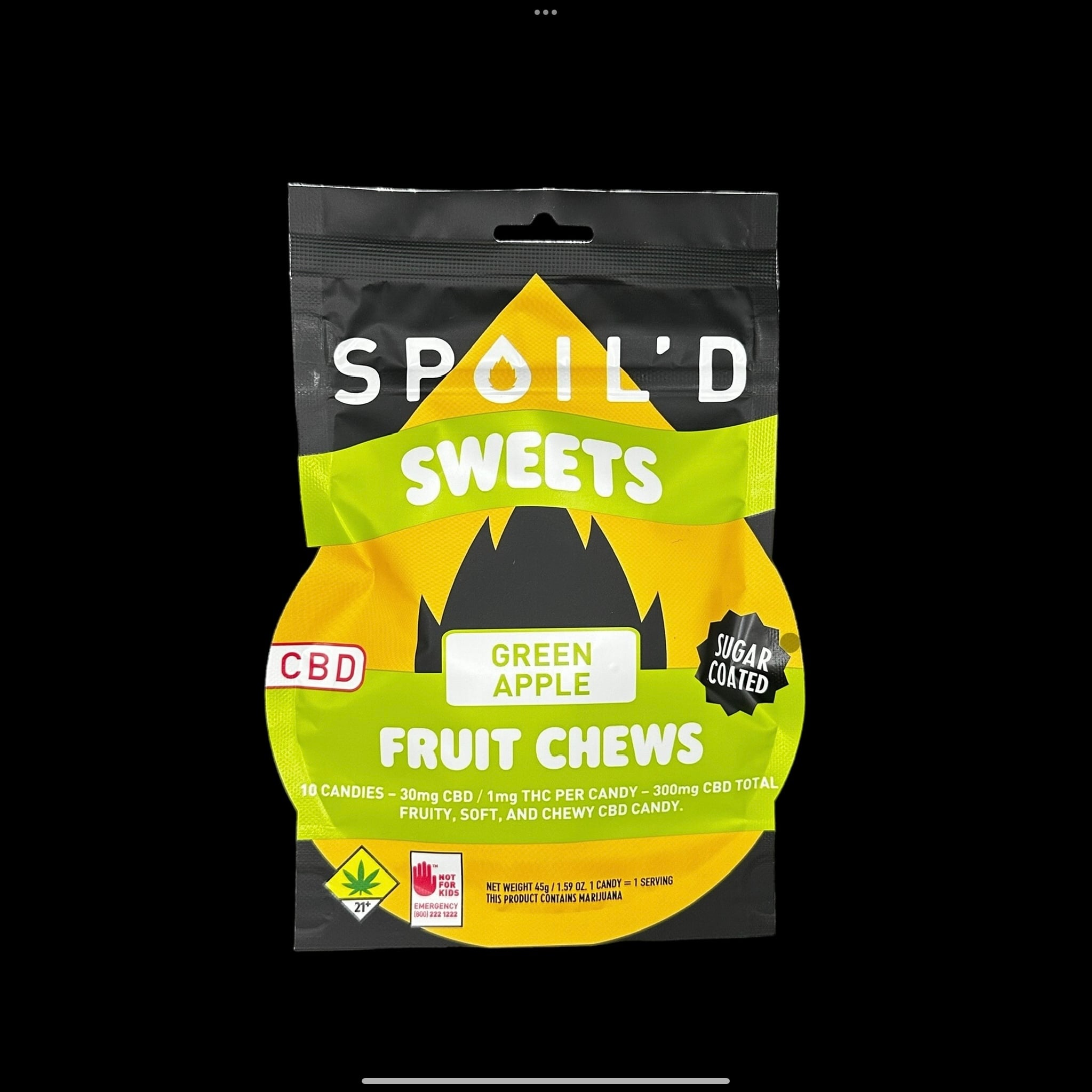 CBD Green Apple Fruit Chews 30:1 [10pk] (300mg CBD / 10mg THC)