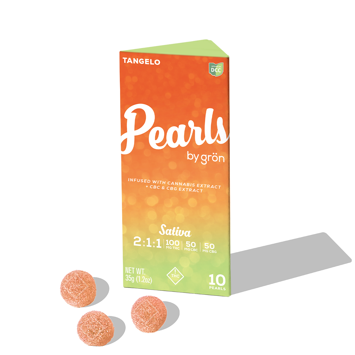 GRON - TANGELO PEARLS 2:1:1 THC / CBC / CBG - GUMMIES - [100MG THC / 50MG CBC / 50MG CBG] - 10PK - SATIVA