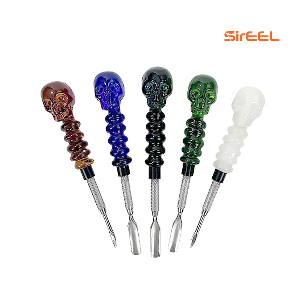 6" Skull Spine Glass & Steel